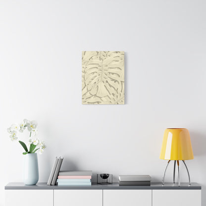 Beige Monstera Canvas Print – Botanical Wall Art