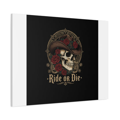 Ride or Die Skull Canvas | Western Skull Art, Gothic Americana