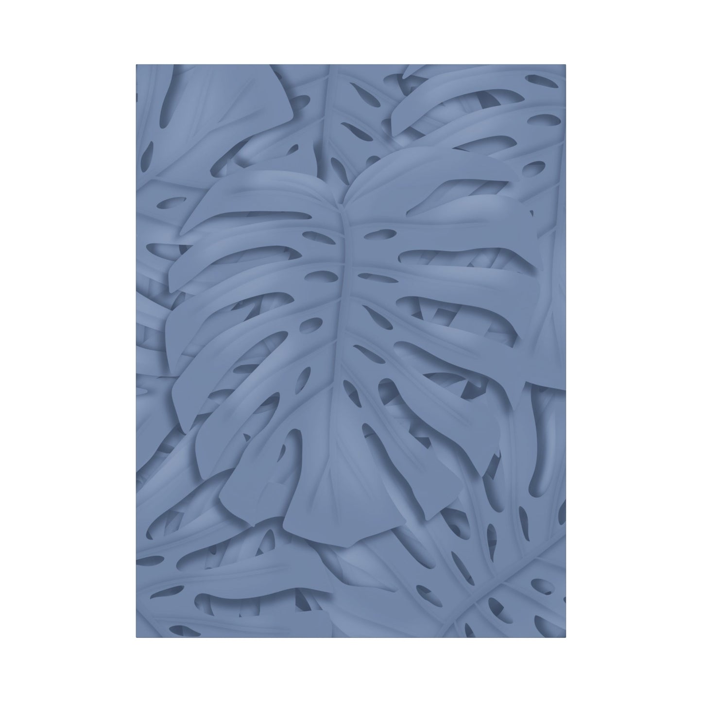 Blue Monstera Canvas Print – Botanical Wall Art