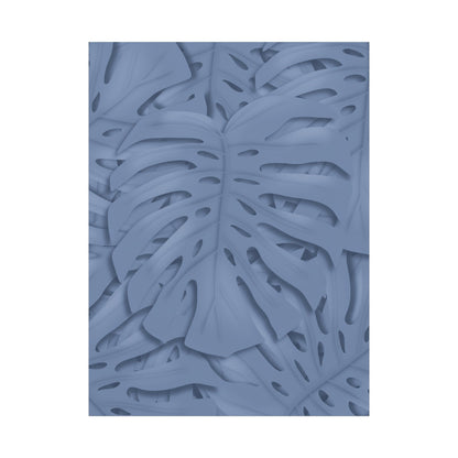Blue Monstera Canvas Print – Botanical Wall Art