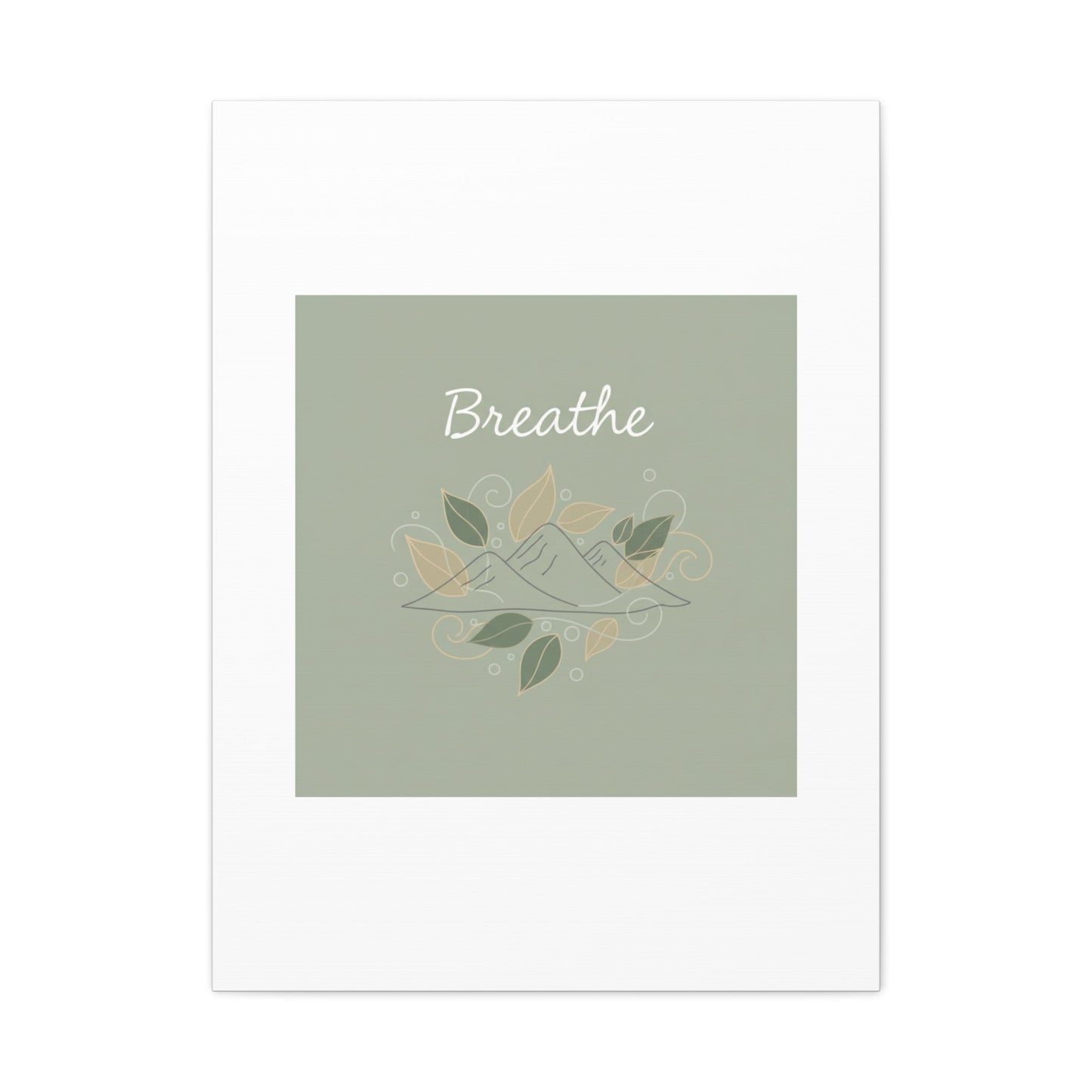 Breathe Mountain Line Canvas | Nature Symbols, Minimal Forest Wall Art