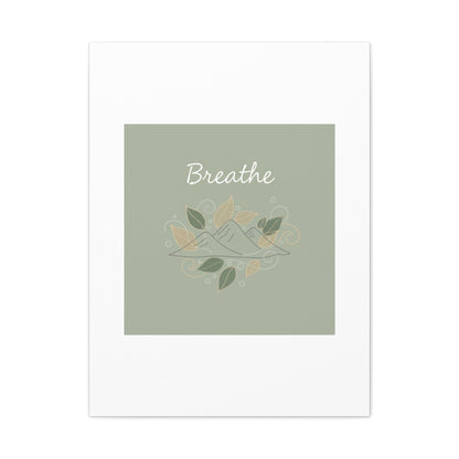 Breathe Mountain Line Canvas | Nature Symbols, Minimal Forest Wall Art