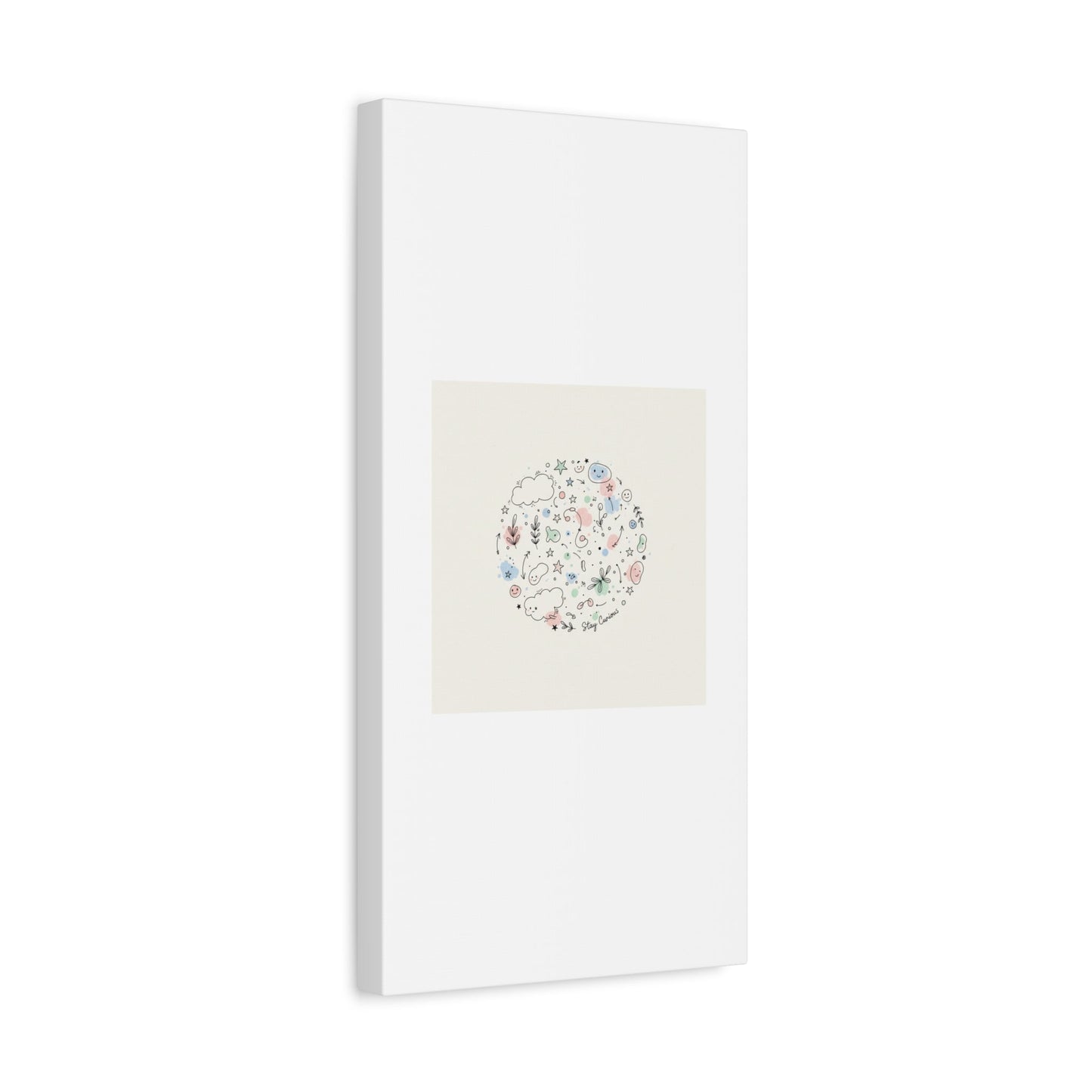Doodle Circle Line Drawing Matte Canvas, Hand-Drawn Sketch Art
