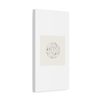 Doodle Circle Line Drawing Matte Canvas, Hand-Drawn Sketch Art