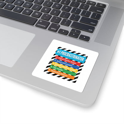 #1 Procrastinator Kiss-Cut Stickers | Top-List Ranking, Infographic Humor