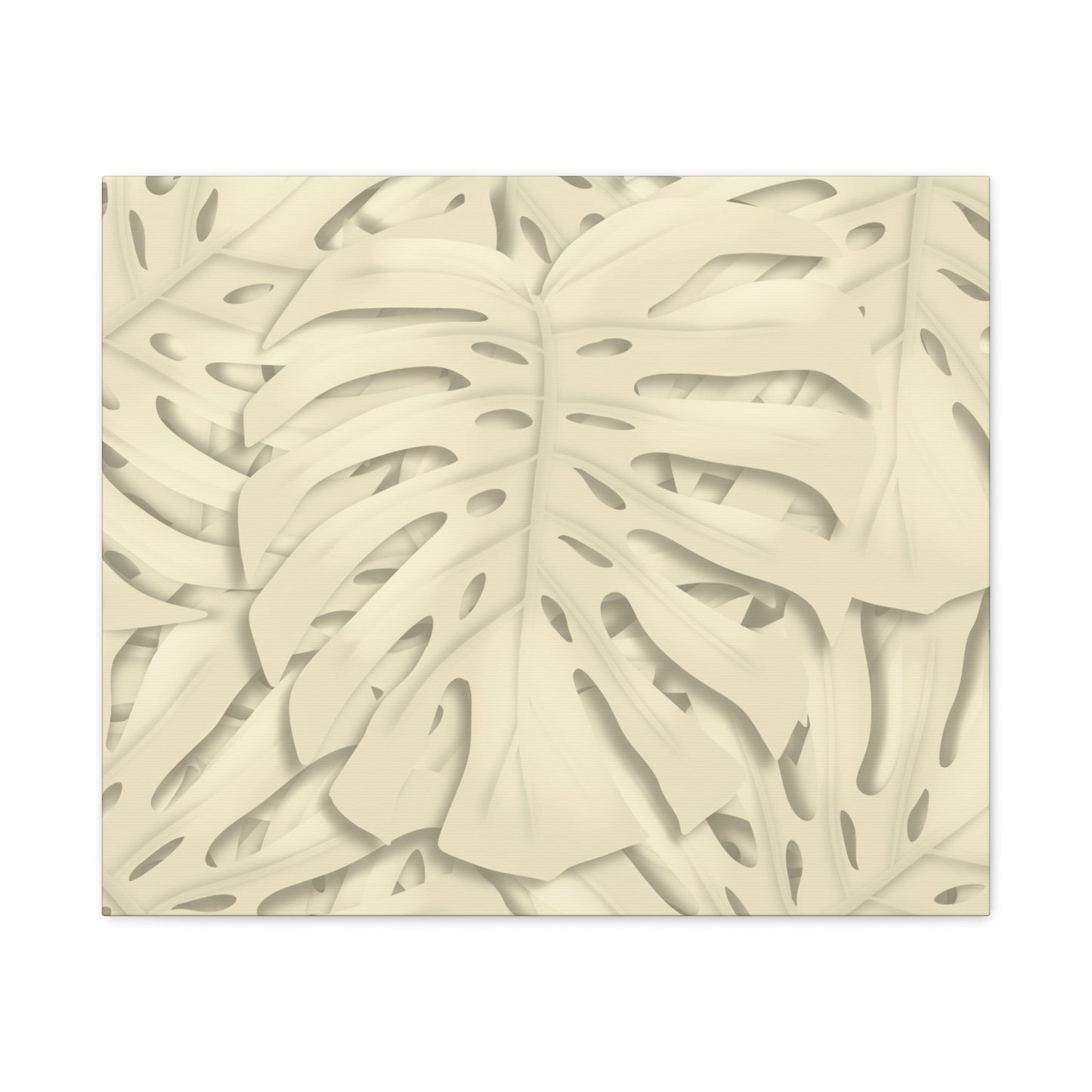 Beige Monstera Canvas Print – Botanical Wall Art
