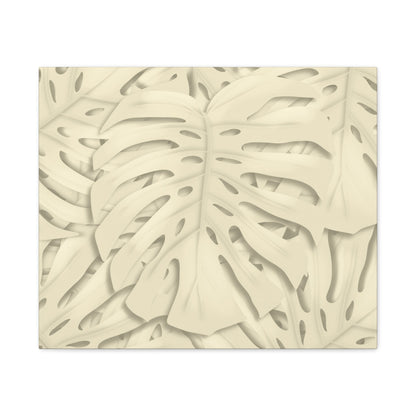 Beige Monstera Canvas Print – Botanical Wall Art