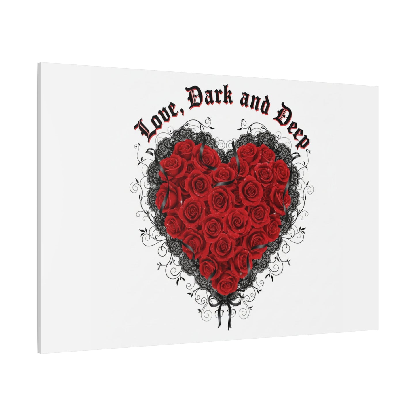 Love Dark and Deep Heart Canvas, Nu Romantic Gothic Romance, 80s Nostalgia