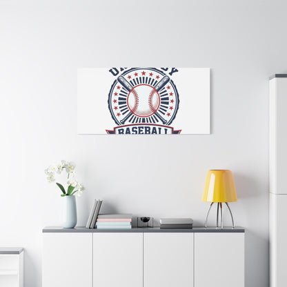 United by Baseball Canvas | Patriotic Baseball Graphic, Red White Blue Wall Art