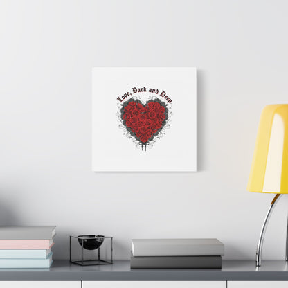 Love Dark and Deep Heart Canvas, Nu Romantic Gothic Romance, 80s Nostalgia