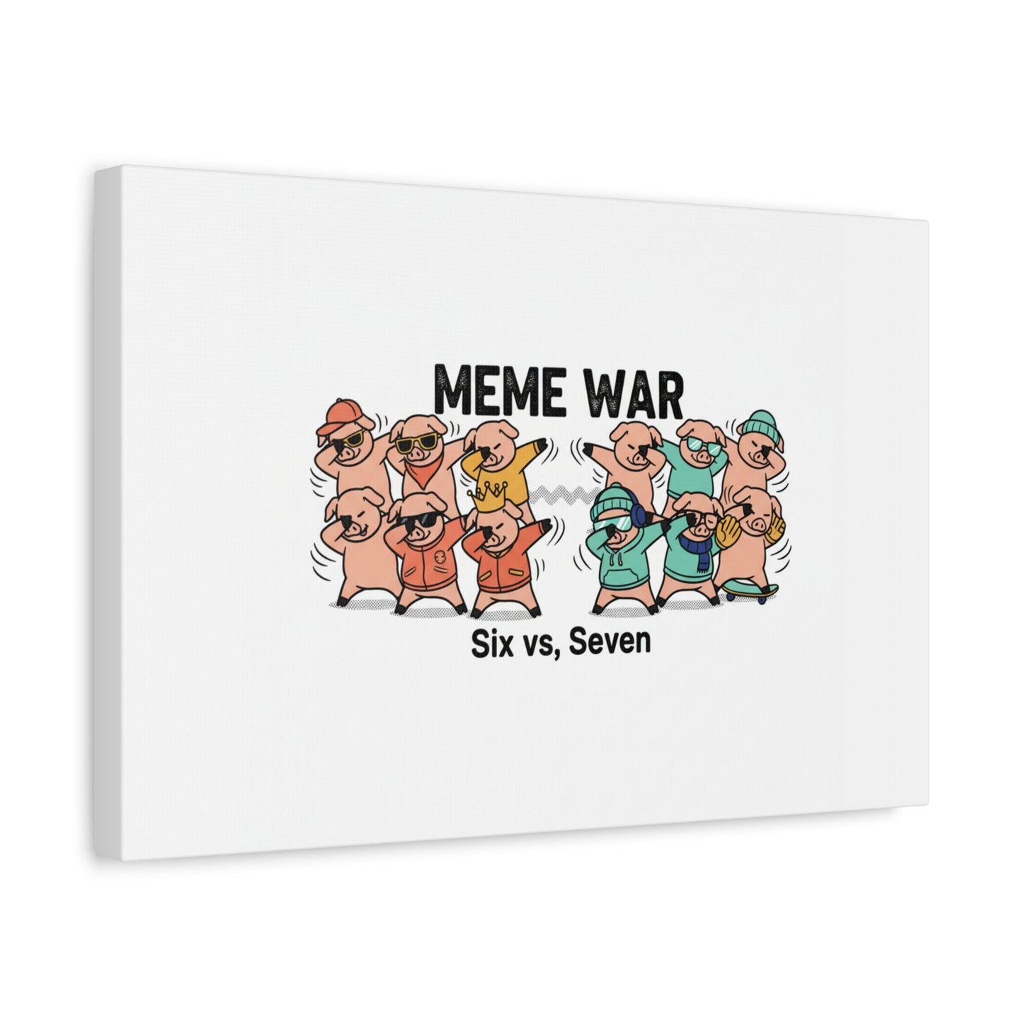 Meme War: Six vs. Seven Canvas Wall Art