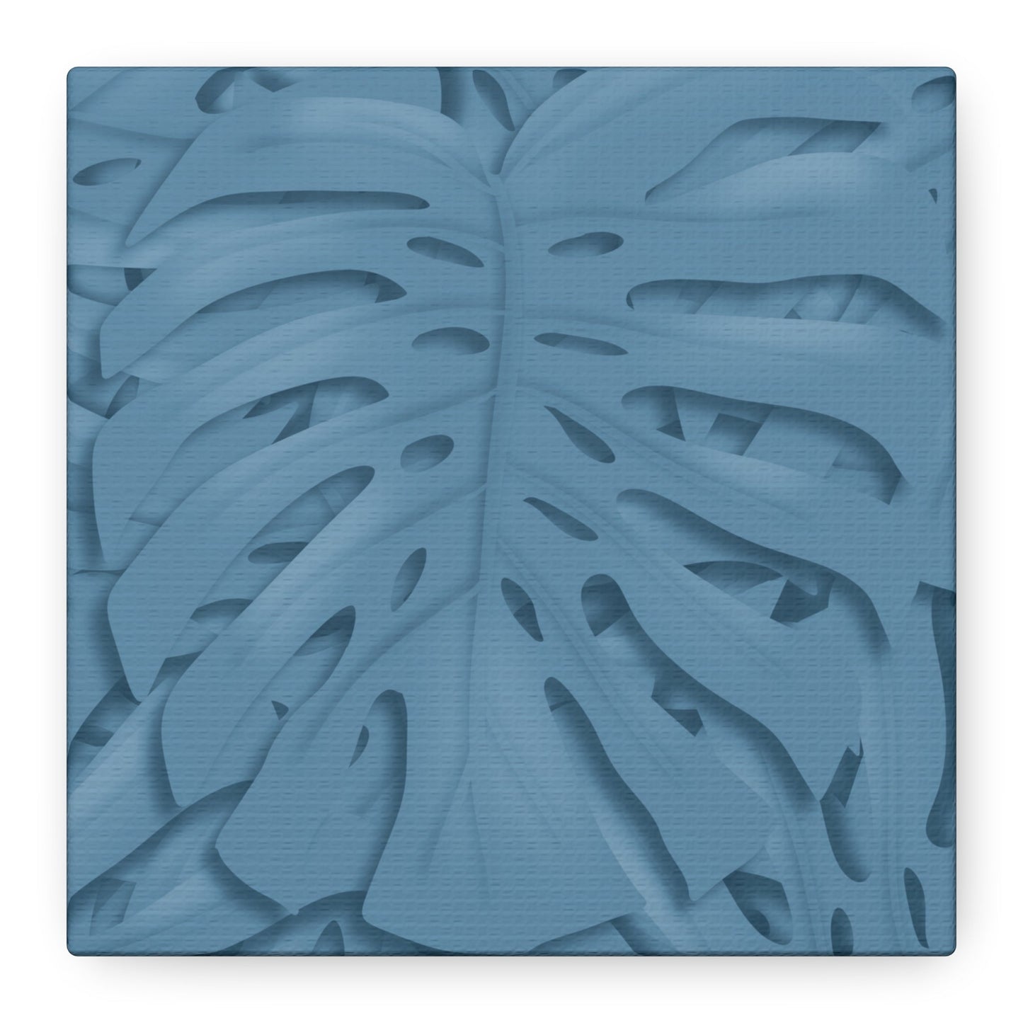 Cerulean Blue Monstera Canvas Print – Botanical Wall Art