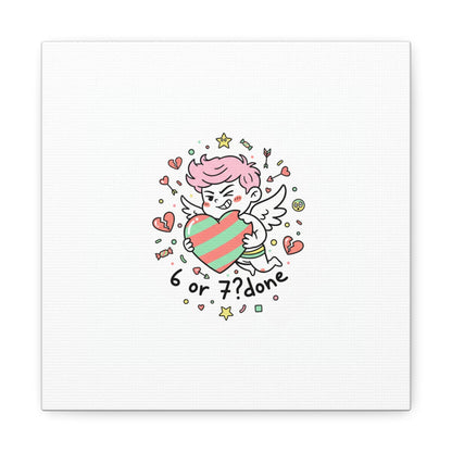 Weird Cupid heart illustration Canvas | Weird Valentine, quirky chaotic love