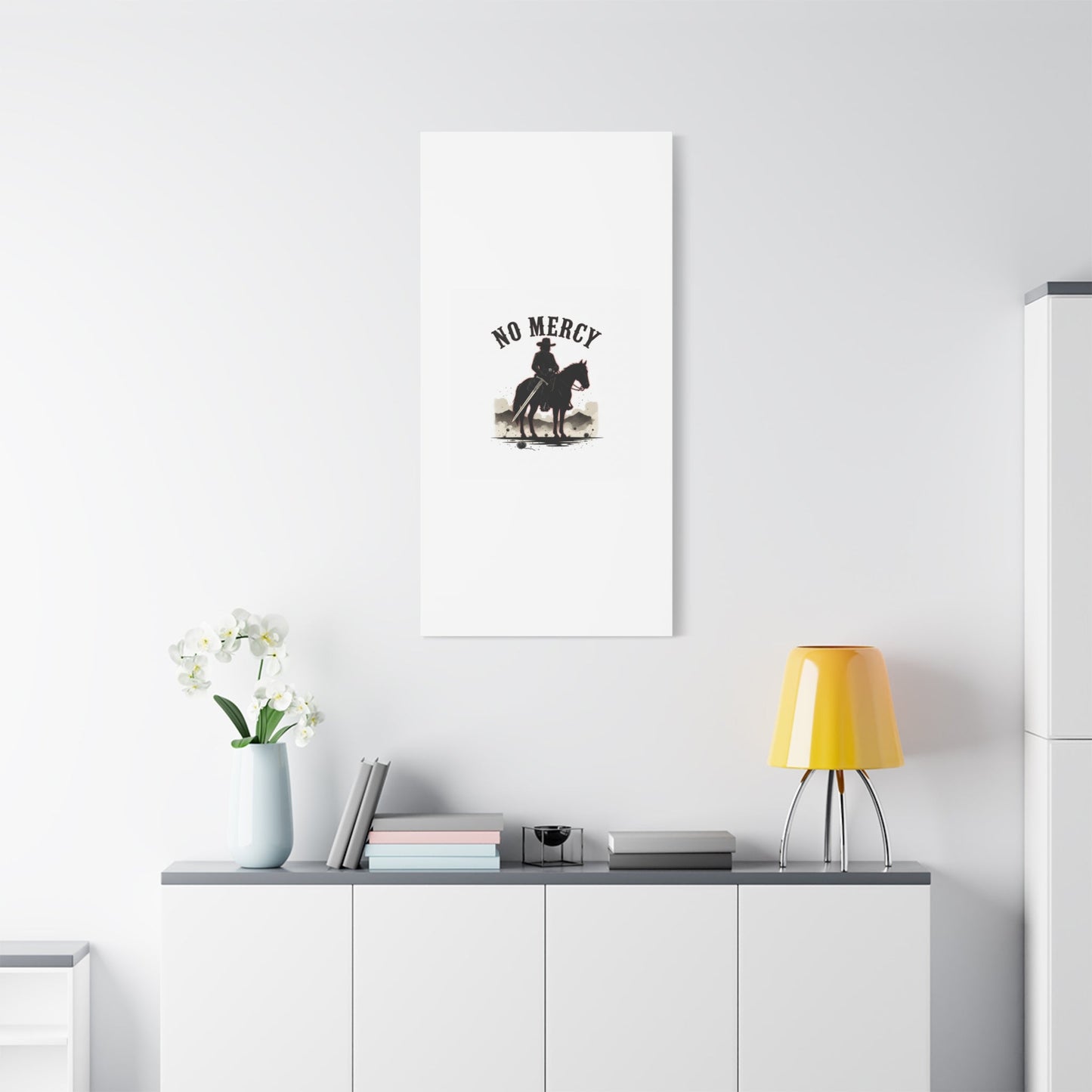 No Mercy Cowboy Skull Canvas | western skull art, gothic Americana