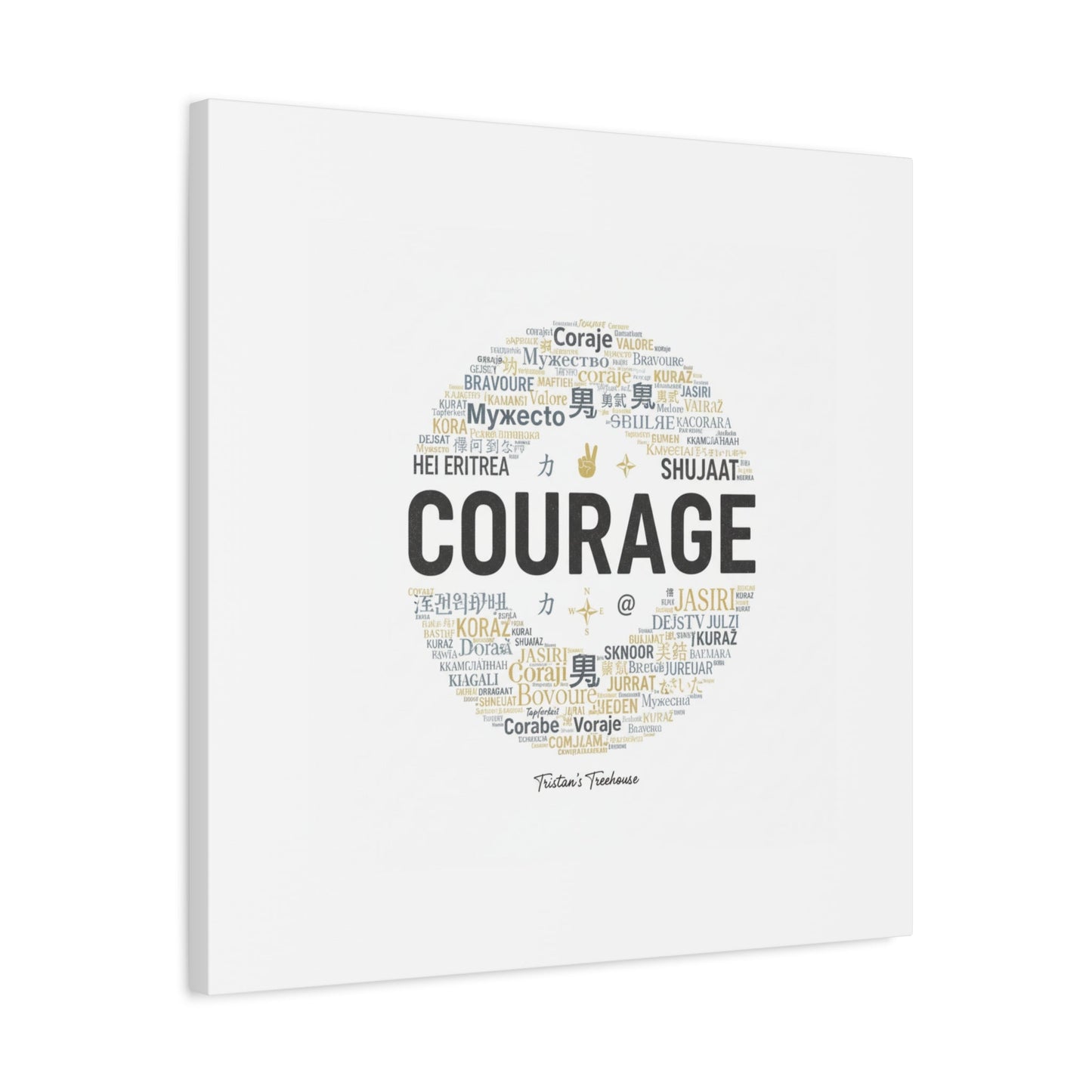 Courage Word Cloud Canvas | Fresh-Start Minimalism art print