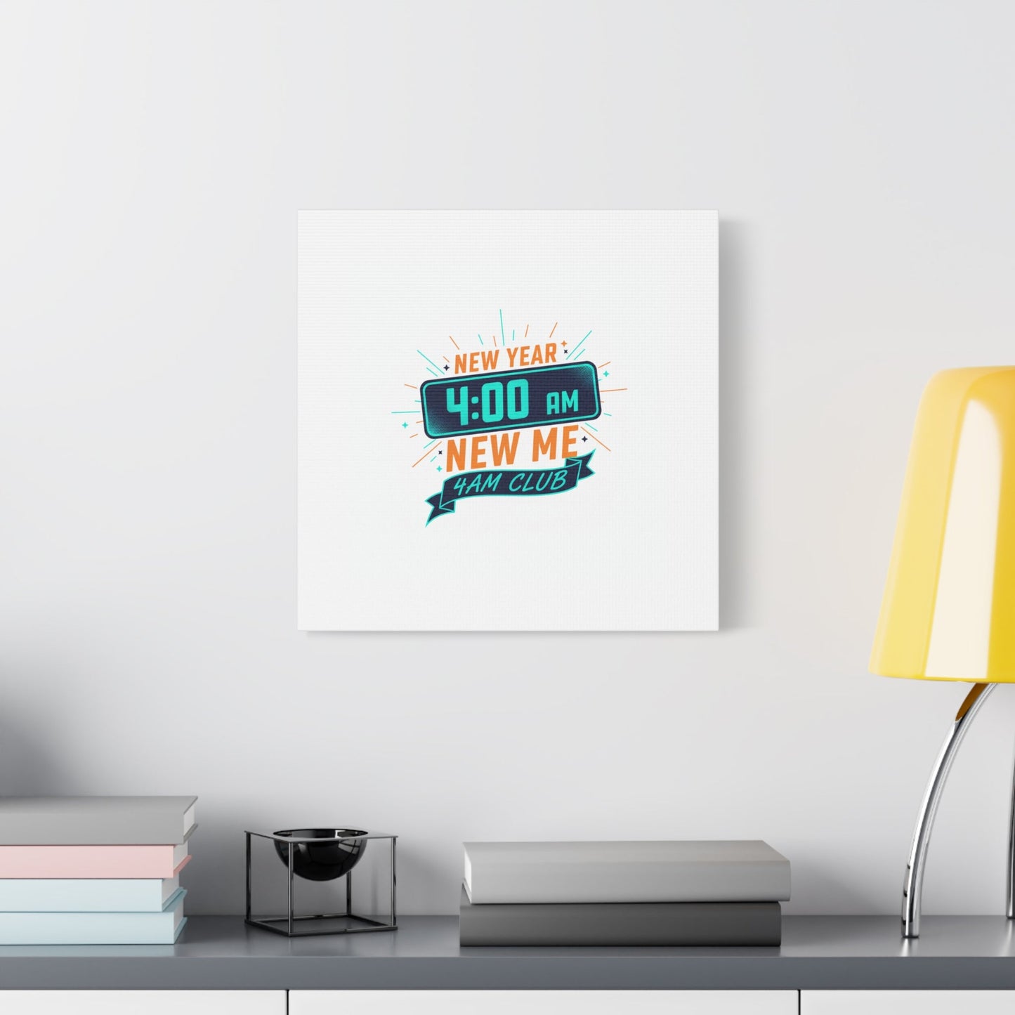 4AM Club New Year Graphic Canvas | Holiday Party Novelty, Festive New Year Decor