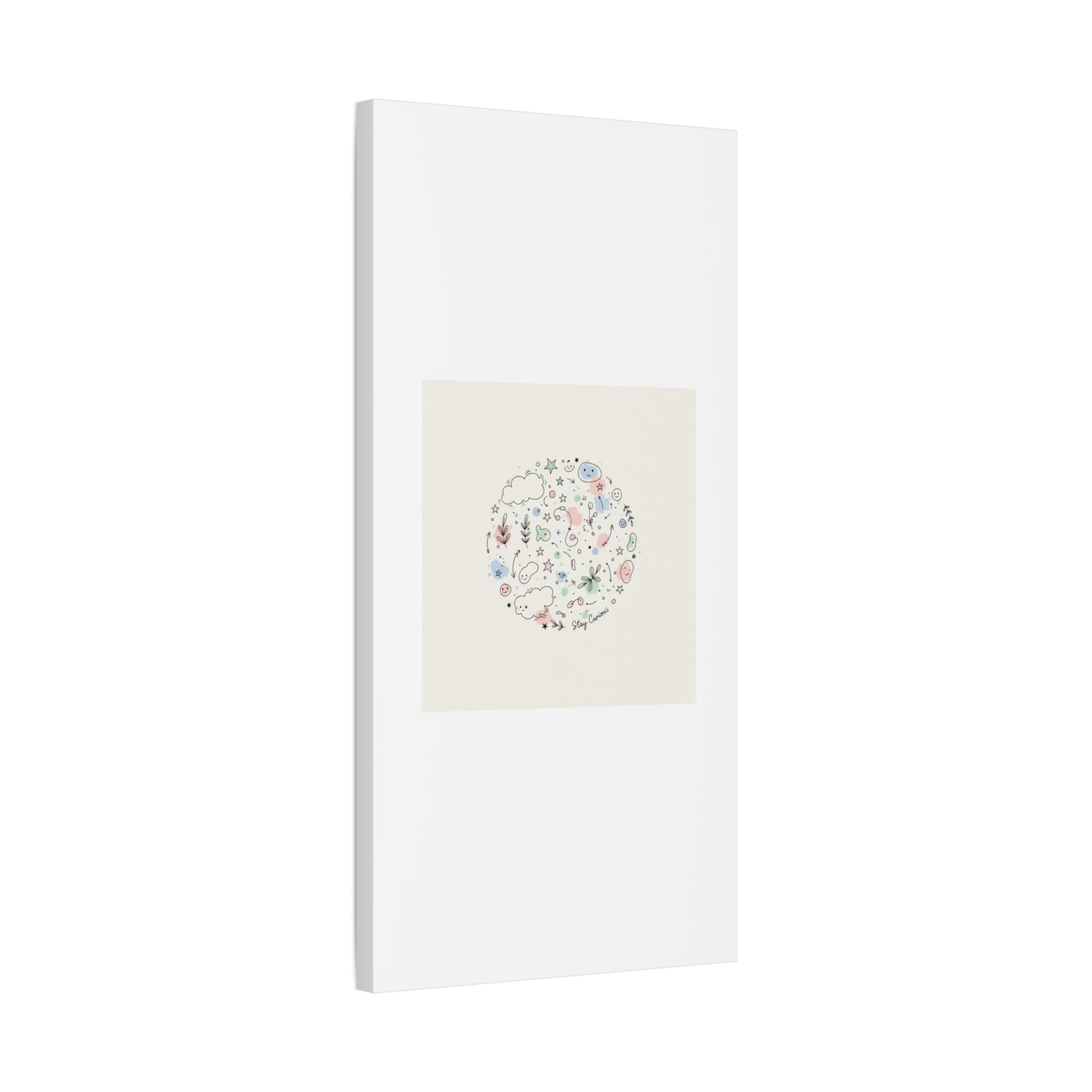 Doodle Circle Line Drawing Matte Canvas, Hand-Drawn Sketch Art