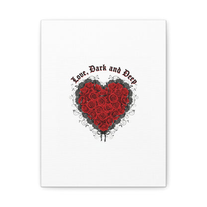 Love Dark and Deep Heart Canvas, Nu Romantic Gothic Romance, 80s Nostalgia