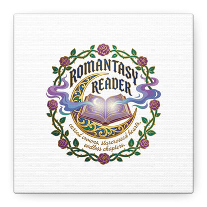 Romantasy Reader Canvas Print | enchanted bookish celestial gothic