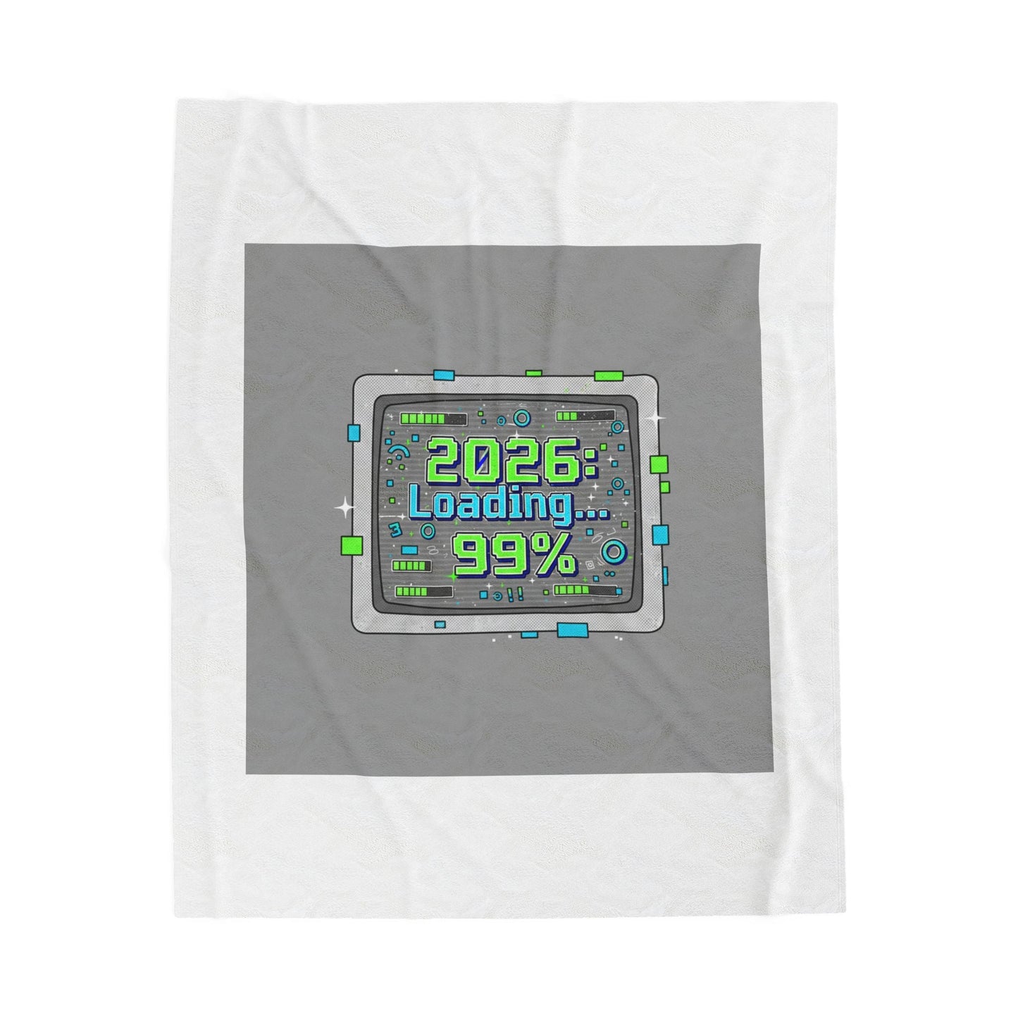 2026 Loading 99% Blanket | NYE countdown, retro system interface