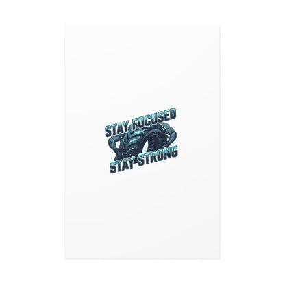 Stay Focused Stay Strong Canvas | Winter Workout Motivational Wall Art