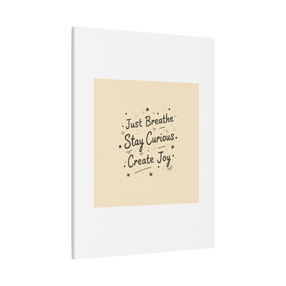 Just Breathe Stay Curious Create Joy Canvas | Messy Handwritten Typography, Doodle Text Art