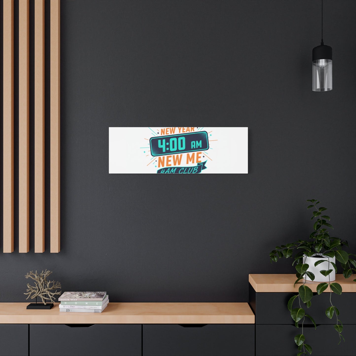 4AM Club New Year Graphic Canvas | Holiday Party Novelty, Festive New Year Decor