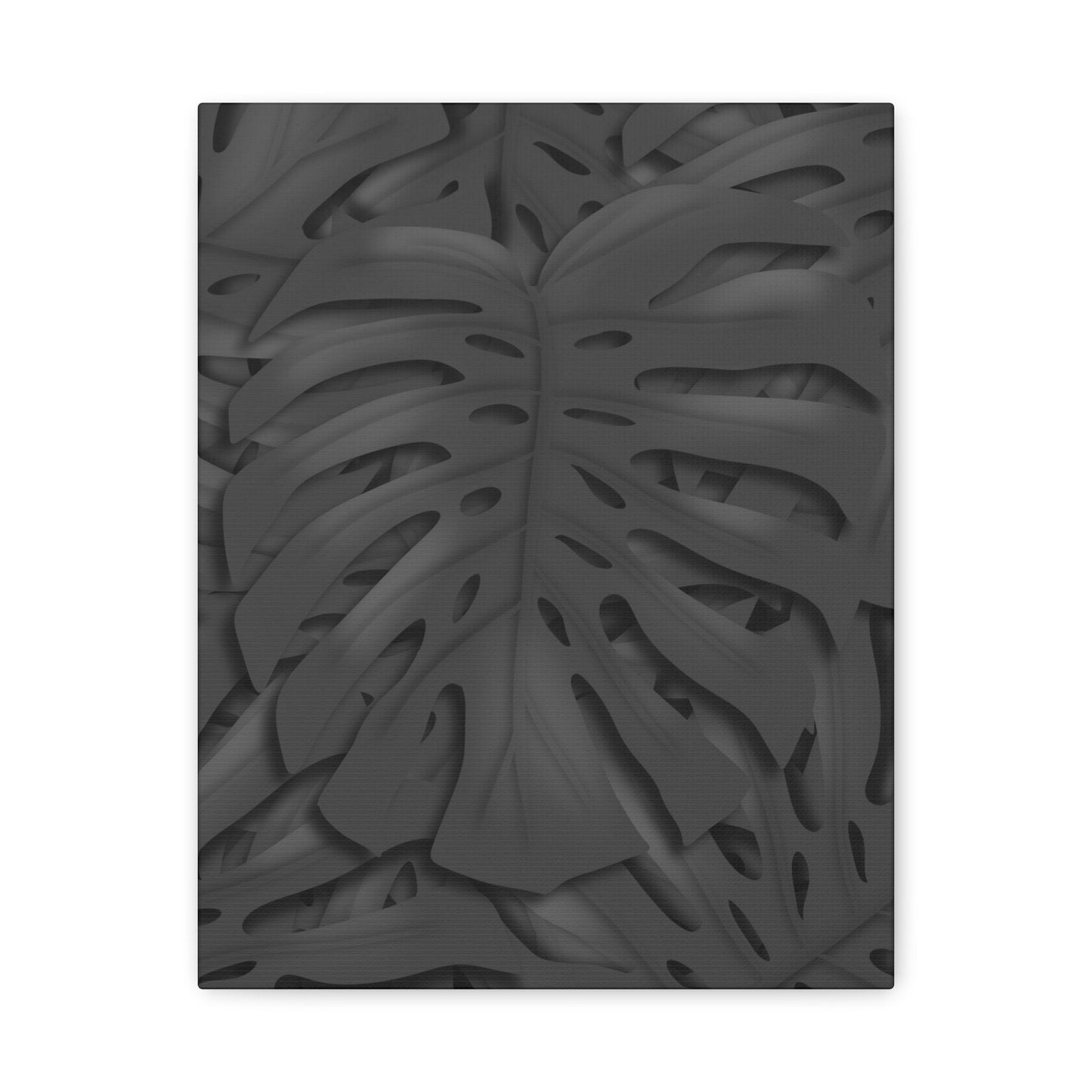 Charcoal Monstera Canvas Print – Botanical Wall Art