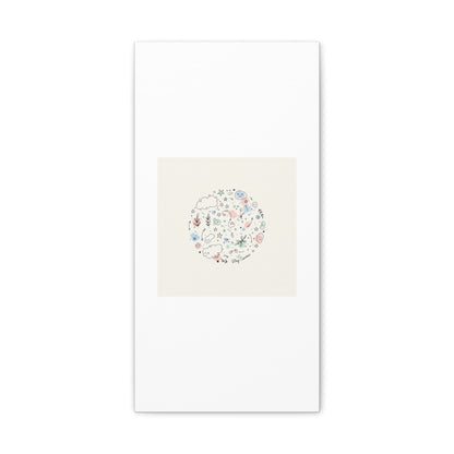 Doodle Circle Line Drawing Matte Canvas, Hand-Drawn Sketch Art