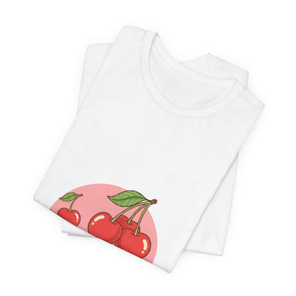 Retro Cherry Graphic Tee | kawaii fruit design, vintage cherry shirt