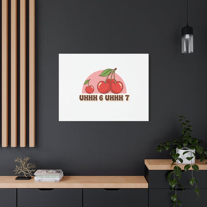 Six Severn Cherry Retro Graphic Canvas | kawaii fruit print, vintage cherry design