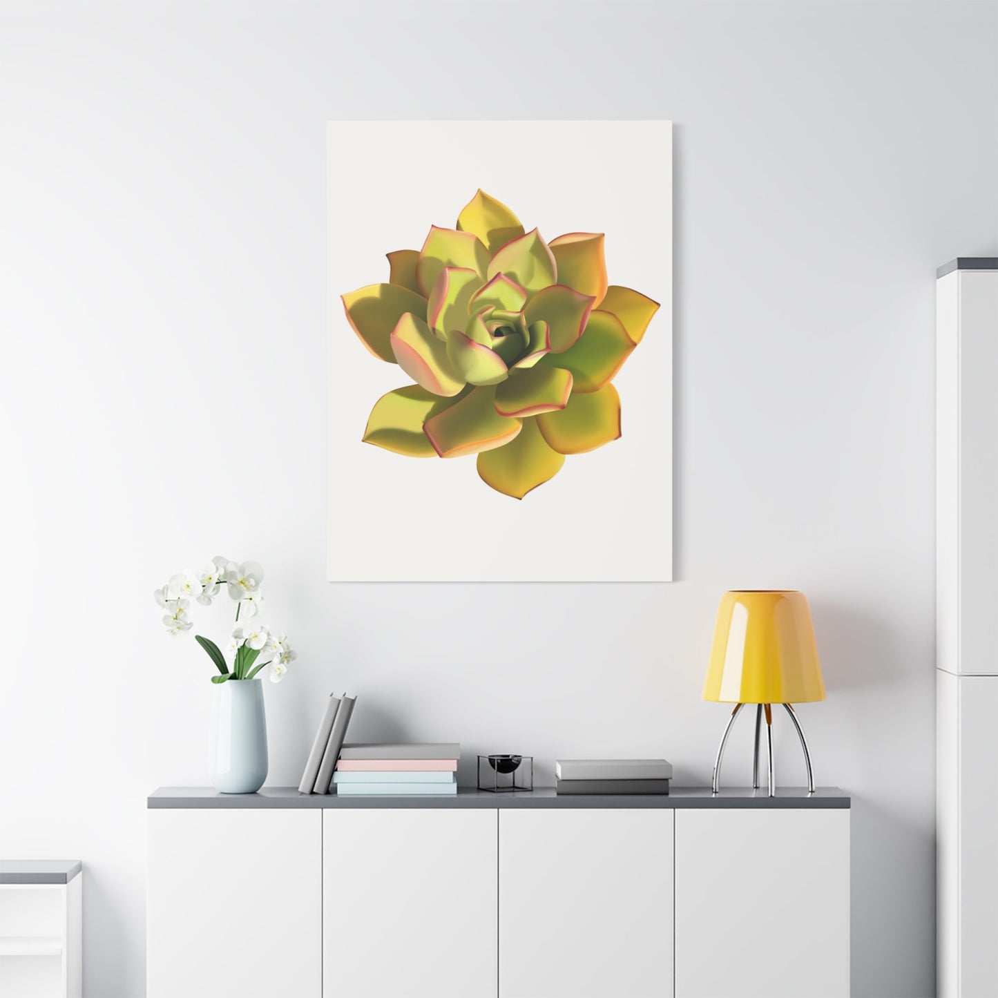 Noble Aeonium Succulent Canvas Print – Botanical Wall Art