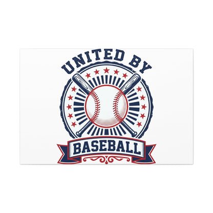 United by Baseball Canvas | Patriotic Baseball Graphic, Red White Blue Wall Art