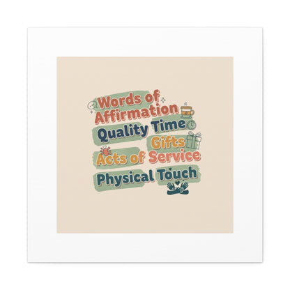 Love Languages List Matte Canvas Wall Art | love language meme, relationship humor