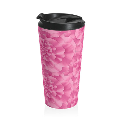 Peony Pattern 15 oz Vacuum Insulated Stainless Steel Travel Tumbler