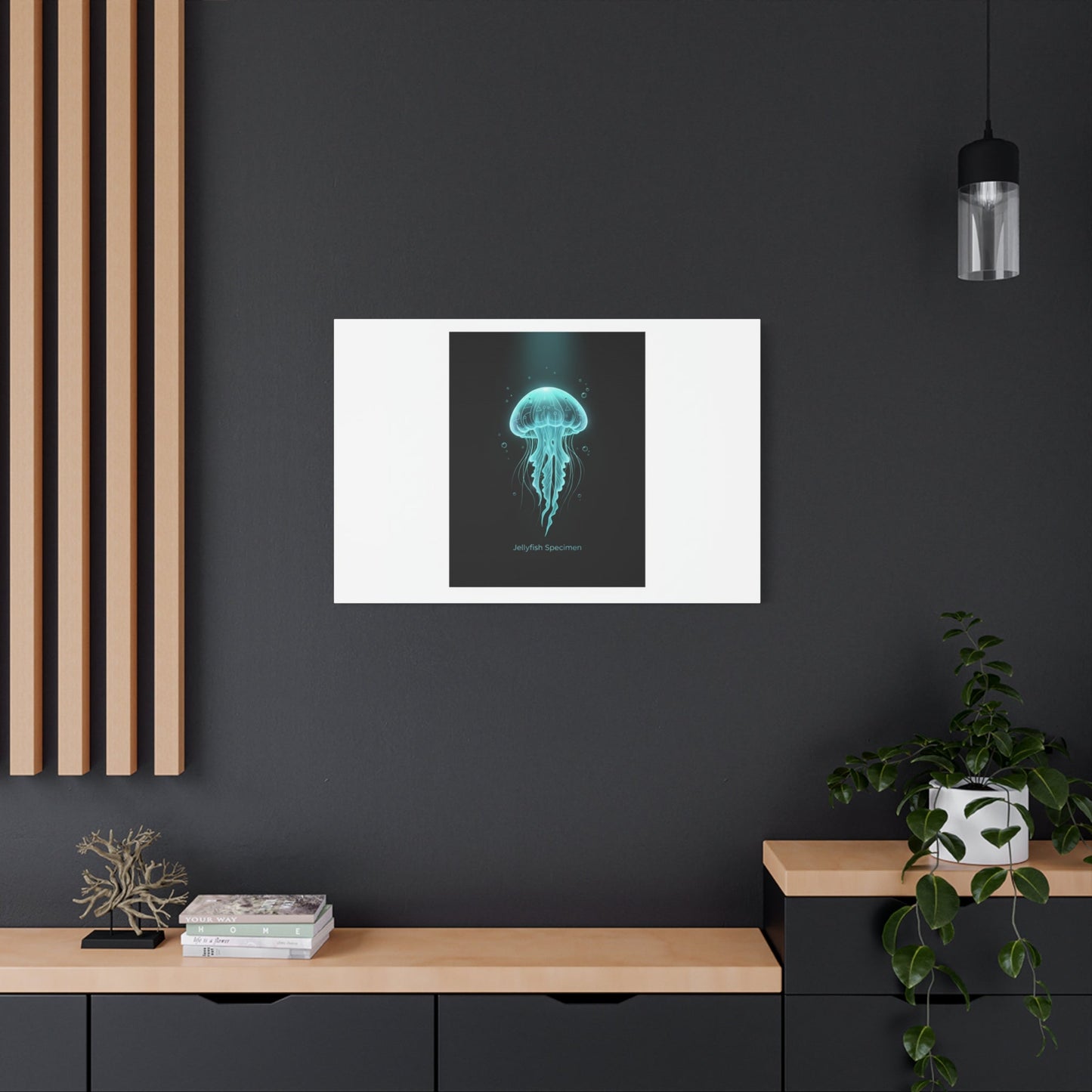 Bioluminescent Jellyfish Art Canvas | Deep Sea Aesthetic, Neon Glow