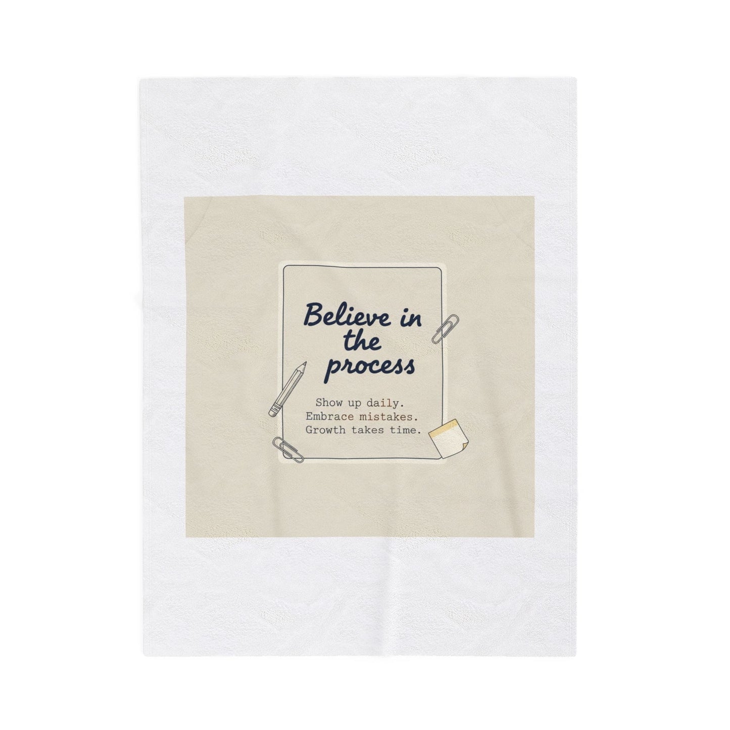 Believe in the Process Blanket | Note to Self, Post‑It Style Analogue Reminder