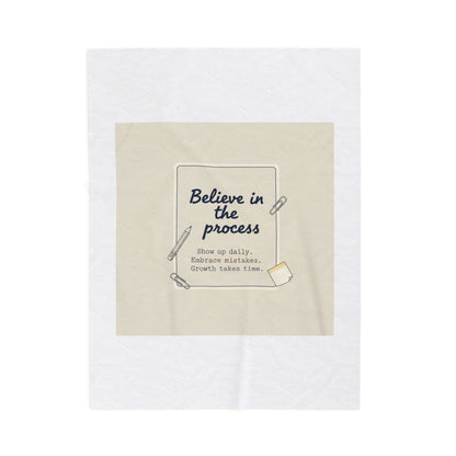 Believe in the Process Blanket | Note to Self, Post‑It Style Analogue Reminder