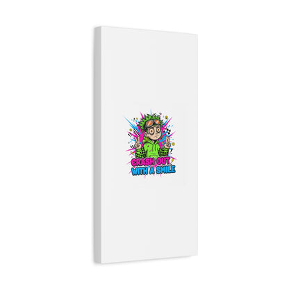 Crash Out With a Smile Canvas Print | Neon Skate Graffiti, Meme Meltdown Art