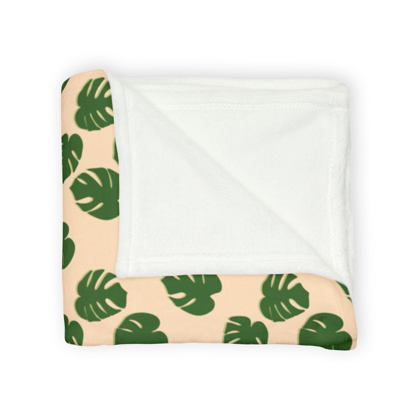 Monstera Pattern Cozy Fleece Throw Blanket