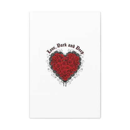 Love Dark and Deep Heart Canvas, Nu Romantic Gothic Romance, 80s Nostalgia