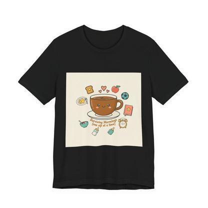 Morning Chaos Coffee & Kids Tee | mom life tee, tired parent shirt