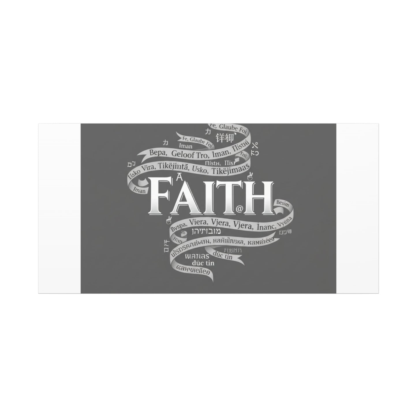handwritten faith ribbon Canvas | sketch aesthetic, doodle design