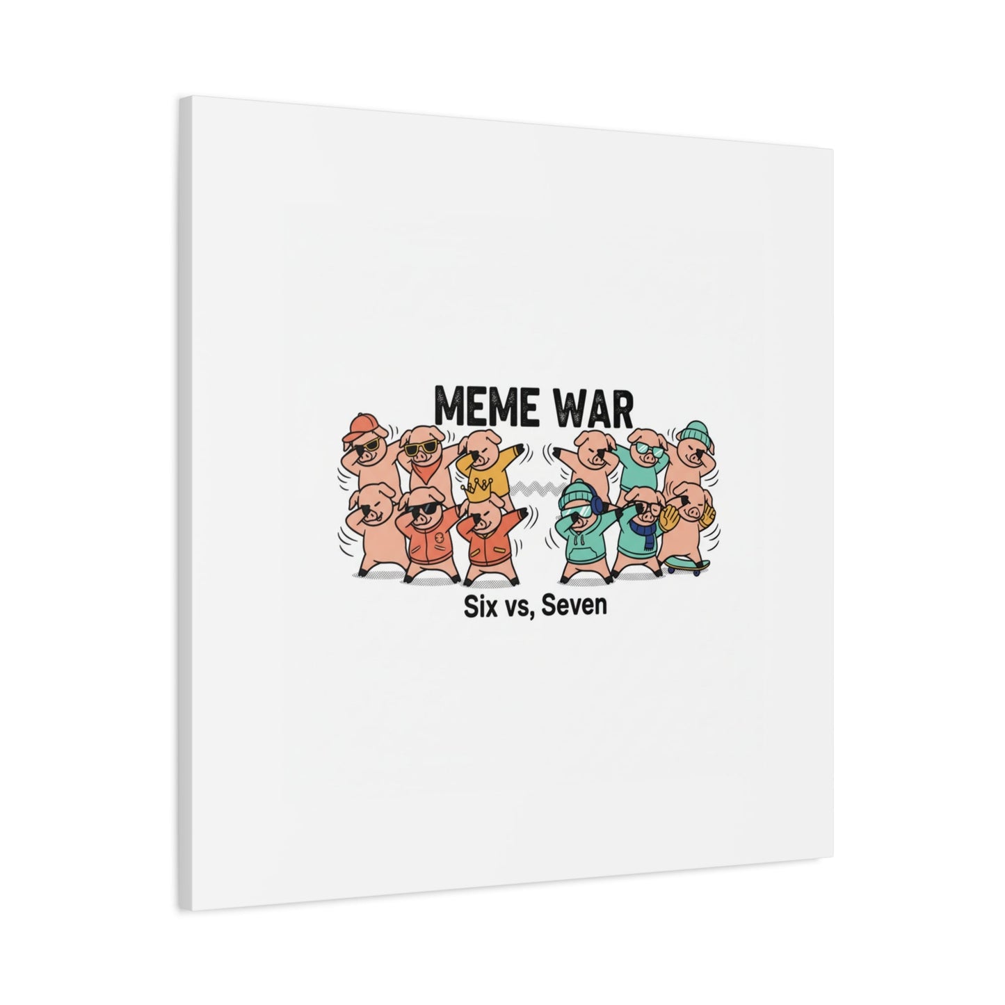 Meme War: Six vs. Seven Canvas Wall Art