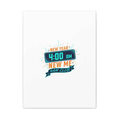 4AM Club New Year Graphic Canvas | Holiday Party Novelty, Festive New Year Decor