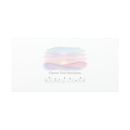Choose Your Intentions Canvas, soft wellness poster, pastel gradient mindfulness art