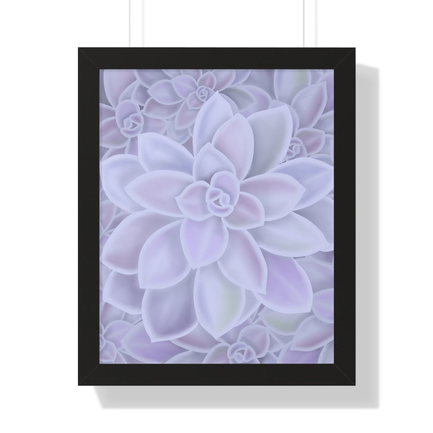 Graptopetalum Murasaki Succulent Pattern Framed Print – Botanical Wall Art