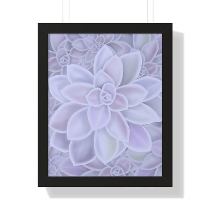 Graptopetalum Murasaki Succulent Pattern Framed Print – Botanical Wall Art