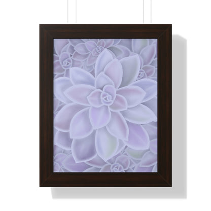 Graptopetalum Murasaki Succulent Pattern Framed Print – Botanical Wall Art