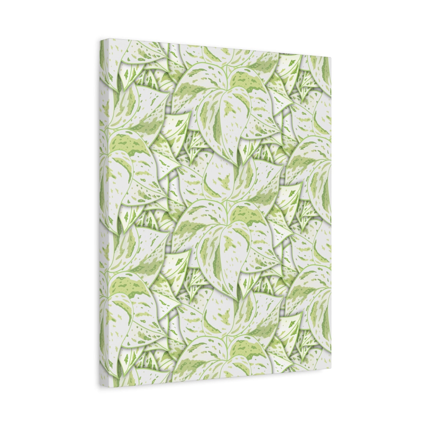 Snow Queen Pothos Pattern Canvas Print – Botanical Wall Art